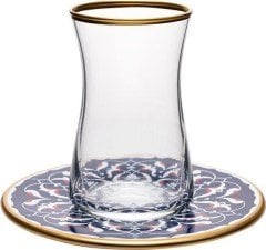Biev Osmanlı Firuze 12 Parça Çay Bardak Seti DCM007