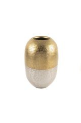 Gold Gümüş Çift Renkli Vazo 23x36cm
