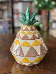 Duke Kahve Sarı Ekoseli Ananas Dekor