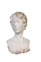 altın taçlı kadın büstü 15,5x17,5x28 cm