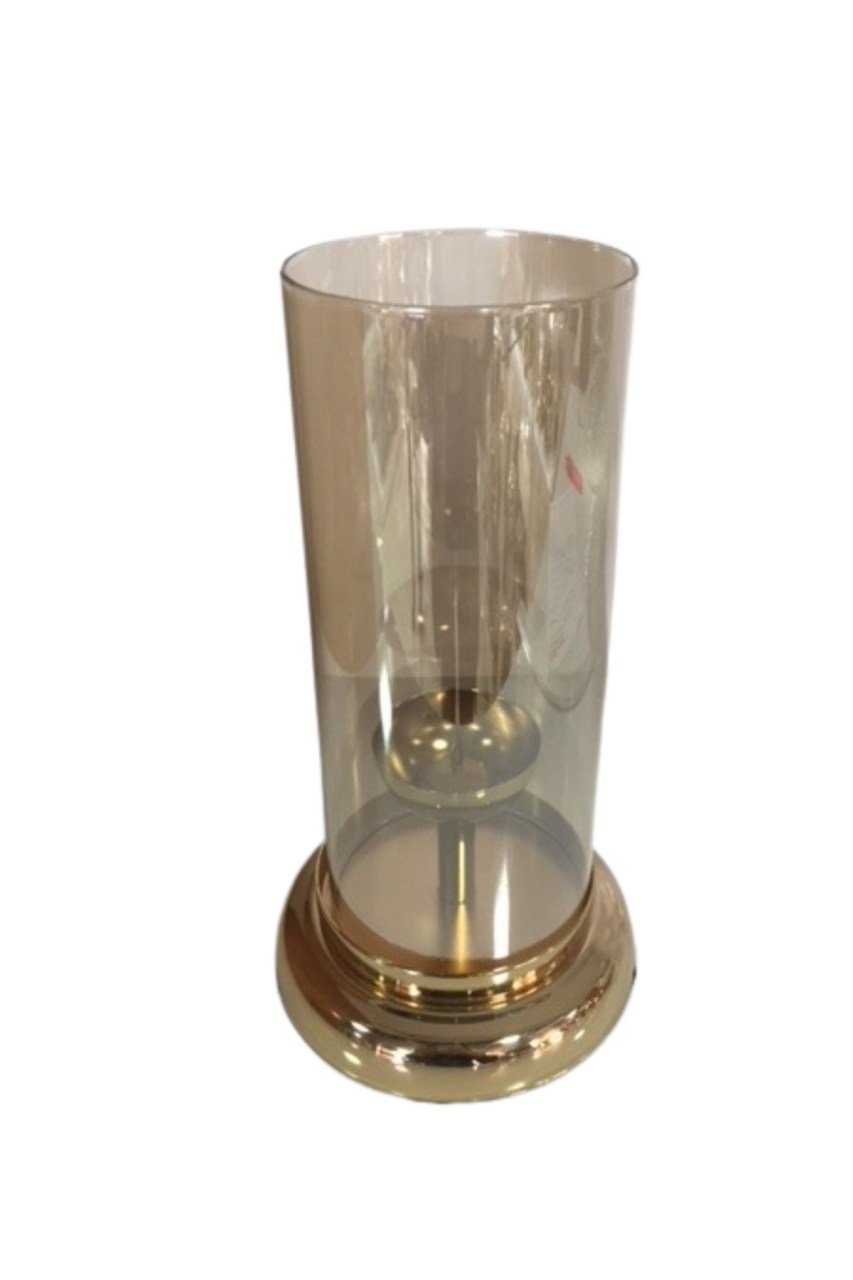 Setabıanca Regına Mini Mumluk Cam Büyük Gold 23 Cm