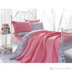Cotton Box Tek Kişilik Nevresimli Yatak Örtüsü Takımı - Azra Pembe