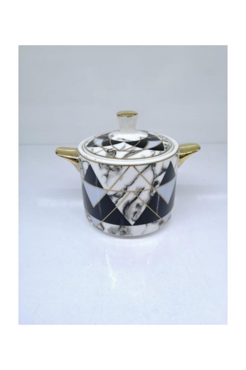 Tea Time Piramit Desen 9x7cm Porselen Şekerlik Teatıme-350