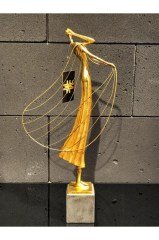 Gold Tel Pelerinli Kadın Biblo 52 Cm