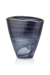 Siyah Altın Rim Vazo 24 Cm