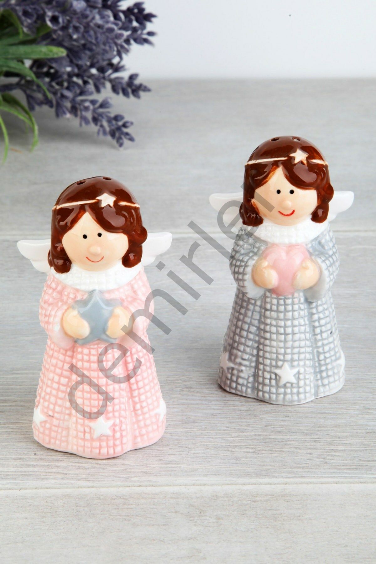 Pink Home Serisi Lüx 2 Adet Melek Tuzluk&Biberlik