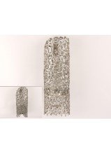 Gümüş Yapraklı Silindir Duvar Mumluğu 11X11X30 Cm P183.855279
