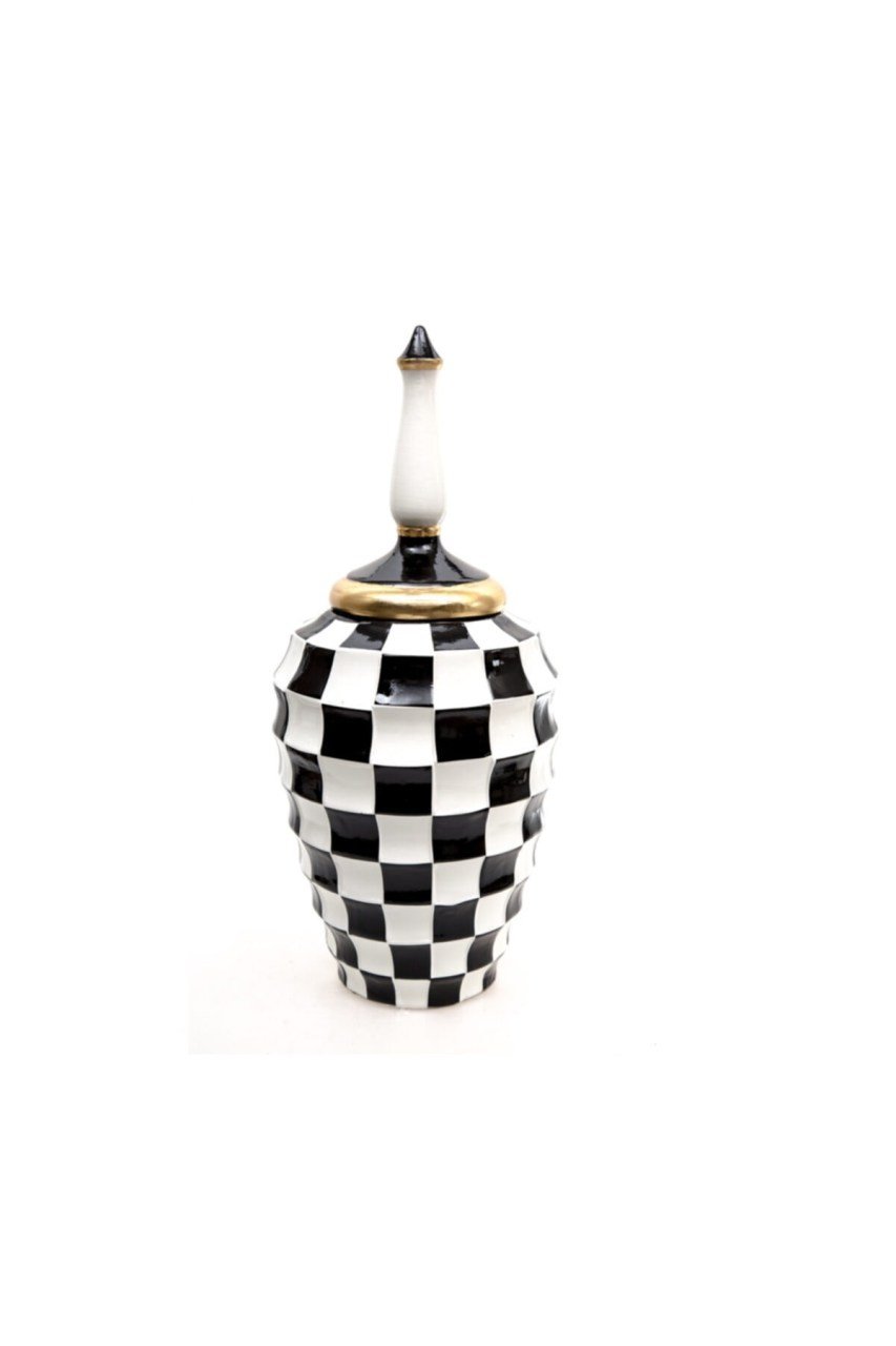 Siyah/beyaz Kapaklı Küp 47 cm