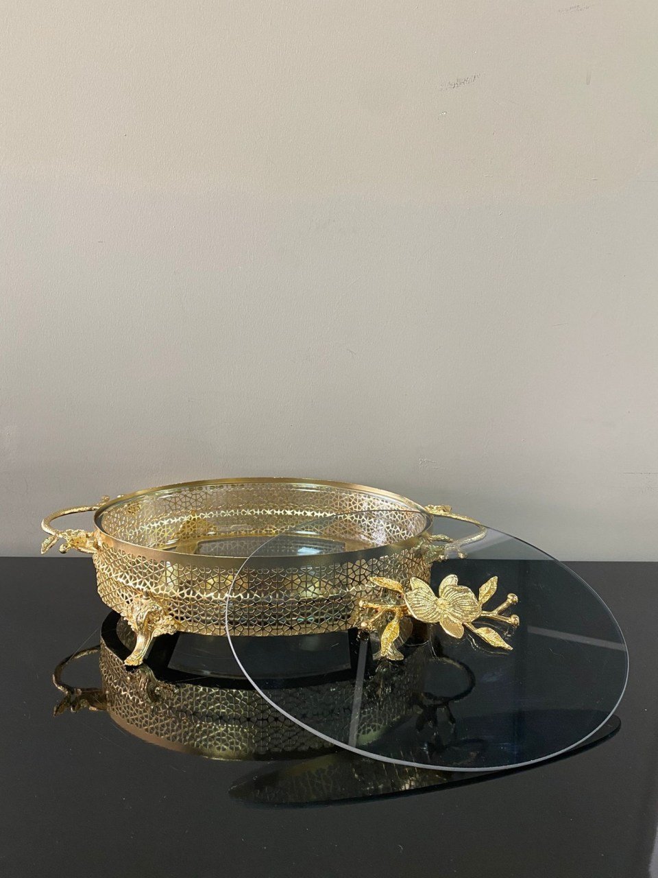 Dekoratif Isıtmalı Sunum Oval 41*24 cm Altın