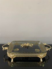 Dekoratif Isıtmalı Sunum Dikdörtgen 47*26 cm Altın