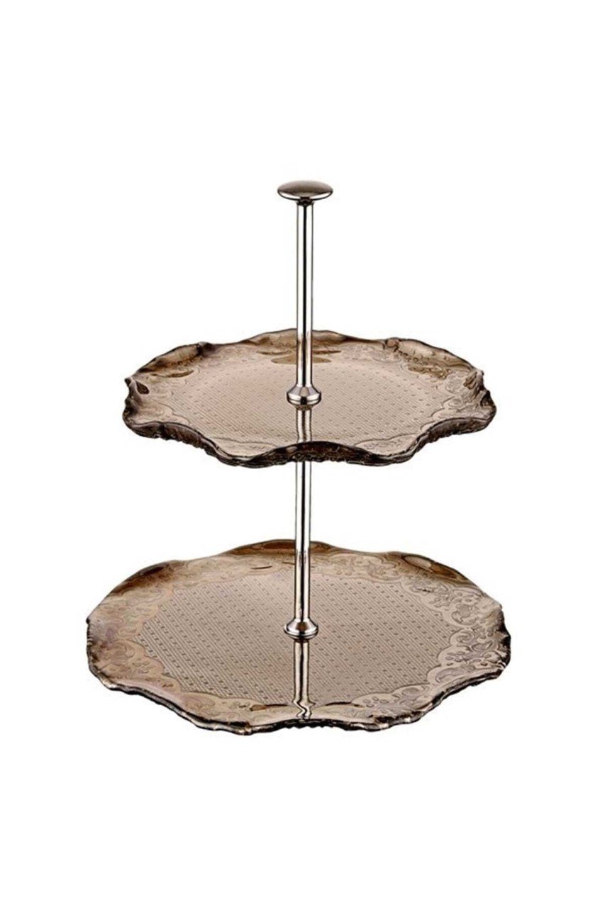 1Adc-7426-L-01-2K Dantel Luster Füme 20-23 cm 2 Katlı Kurabiyelik
