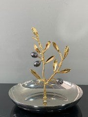 OLİVE BRANCH PİRİNÇ KULPLU SUNUM TABAK