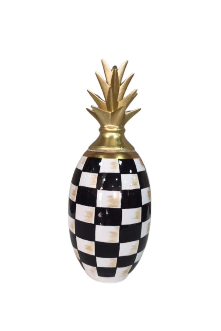 Damalı ananas  büyük vazo 45 cm