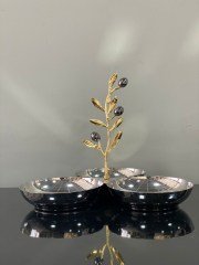 SETA OLİVE BRANCH PİRİNÇ KULPLU 3LÜ ÇEREZLİK