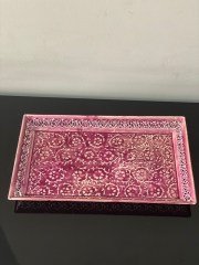 MOR DİKDÖRTGEN TEPSİ
