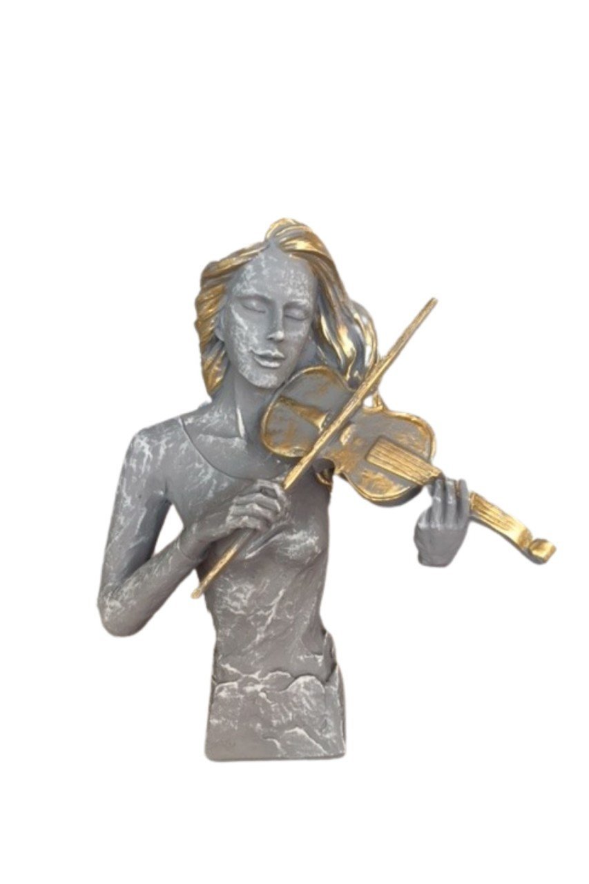 Gri altın kemancı kız 43 x 43 cm