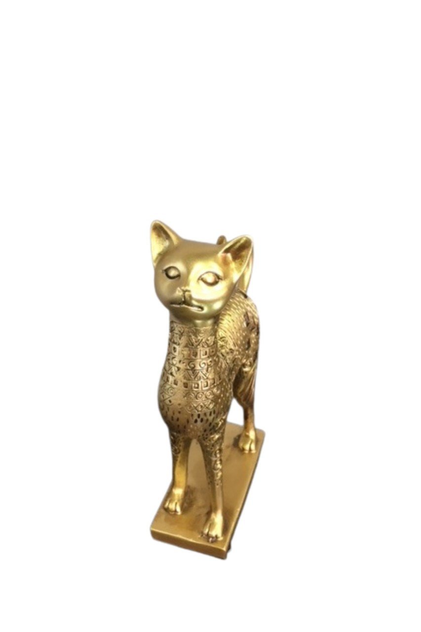 Altın büyük kedi biblo 25x19x6 cm
