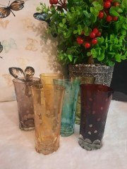 6 renk küçük su bardağı H10 5 cm