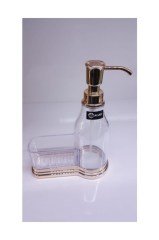 Akrilik Gold Süngerlikli 21x16 cm Sıvı Sabunluk Akr-9576