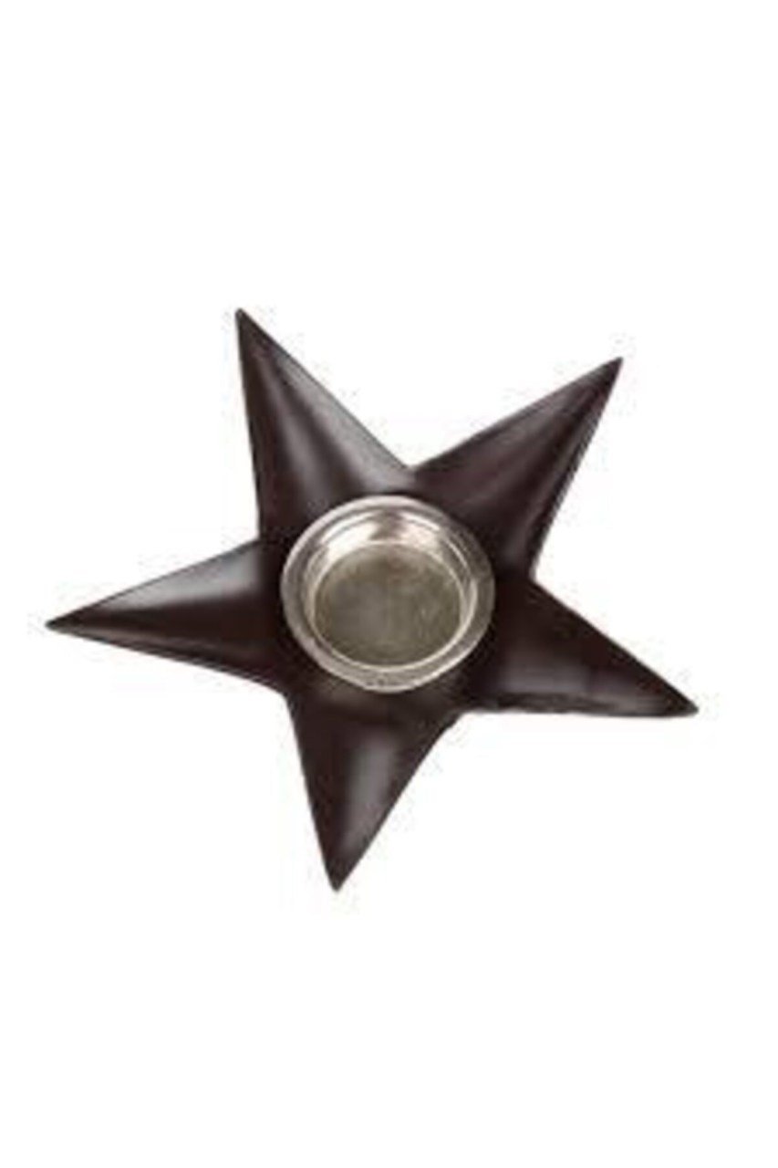 Brown Metal Yıldız Mumluk