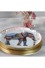 Elephant Beyaz Pasta Tabağı 21cm 6 Lı