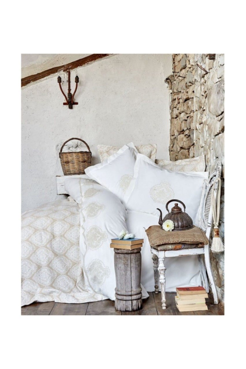 Damask Bej Nakışlı Nevr&ytk Ort Set