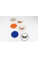 Ekru Mini Tatlı Ekmek Tabağı Tabağı 6lı 14cm