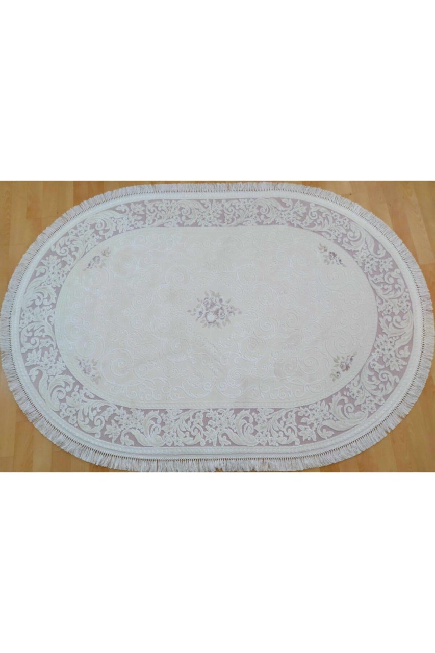 Hünkar 5205 156x230 Oval Beyaz Beyaz