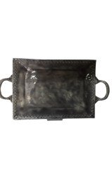 Füme dekorlu dik tepsi 46x26 cm