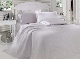 Sumaş  Tekstil Saten Çift Kişilik Pigue Set Fashıon  Gri