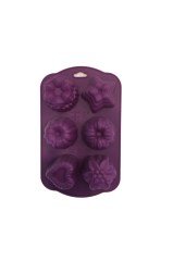 Silikon 6 lı  mor muffin kalıbı