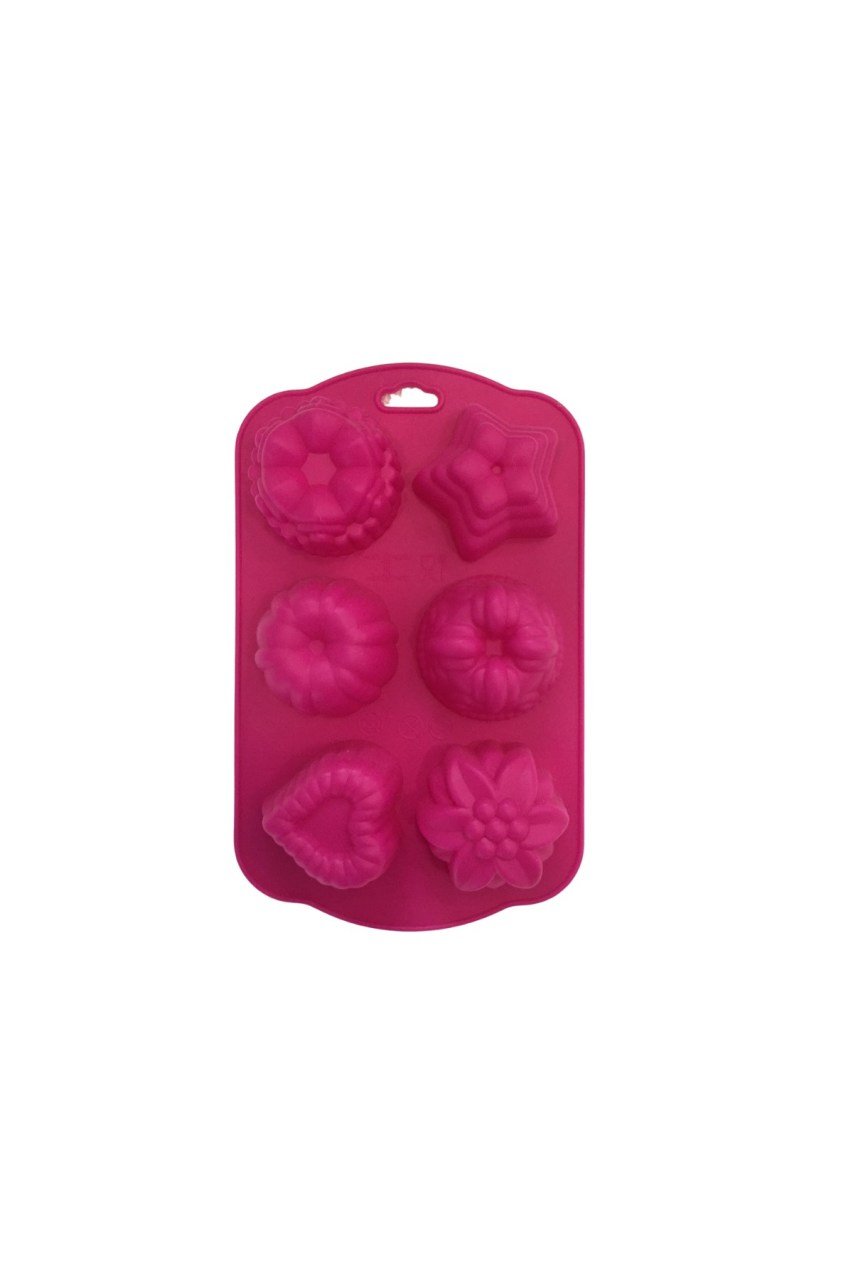 Silikon 6 lı pembe muffin kalıbı