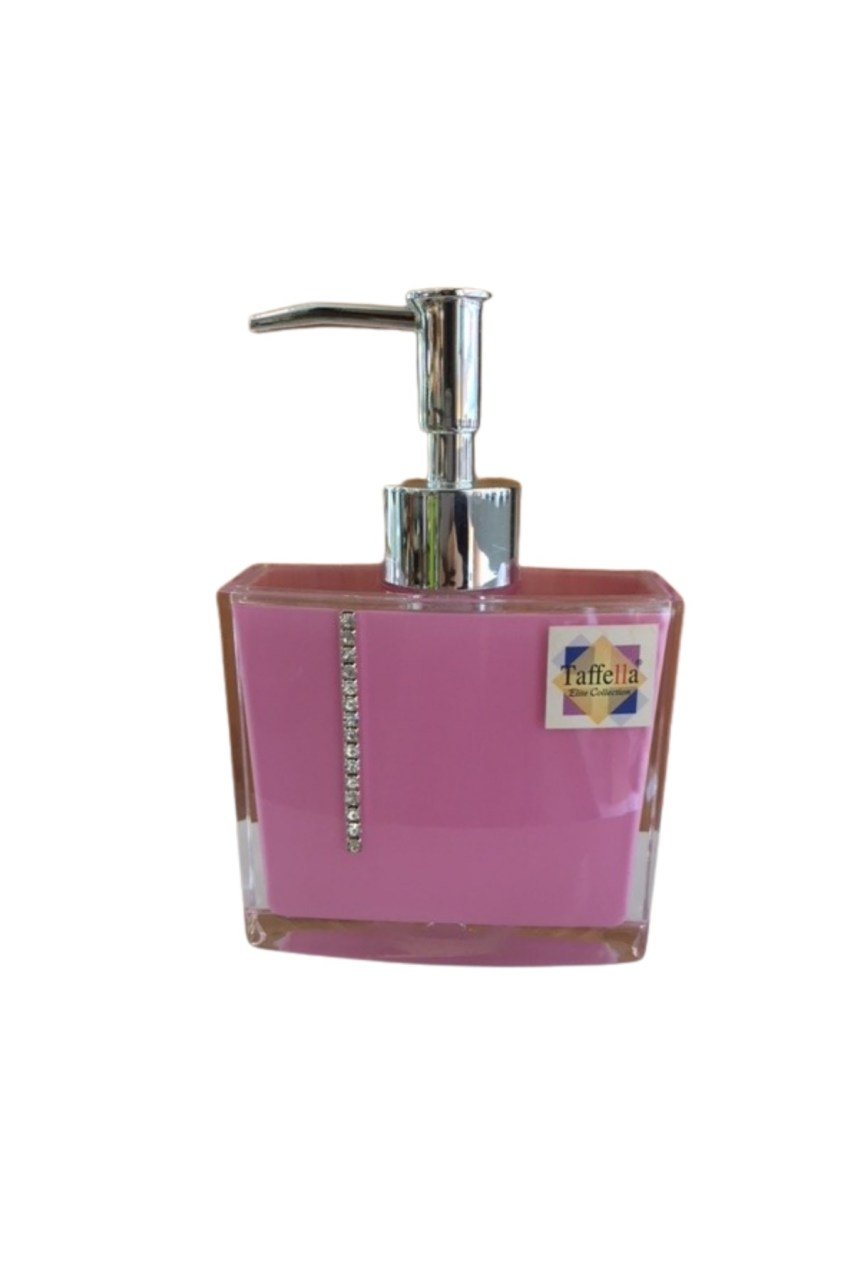 Pacı taşlı lüks tek pembe sıvı sabunluk
