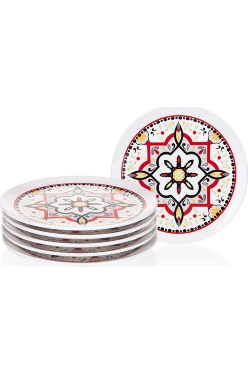 Flora 6 Parça Seramik Servis Tabağı 25cm