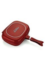 Double Grıll Pan 32 Cm 2 Parça Kırmızı
