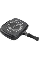 Kare Double Grill Pan 34 Cm Çift Taraflı Tava-siyah
