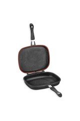 Kare Double Grill Pan 34 Cm Çift Taraflı Tava-siyah