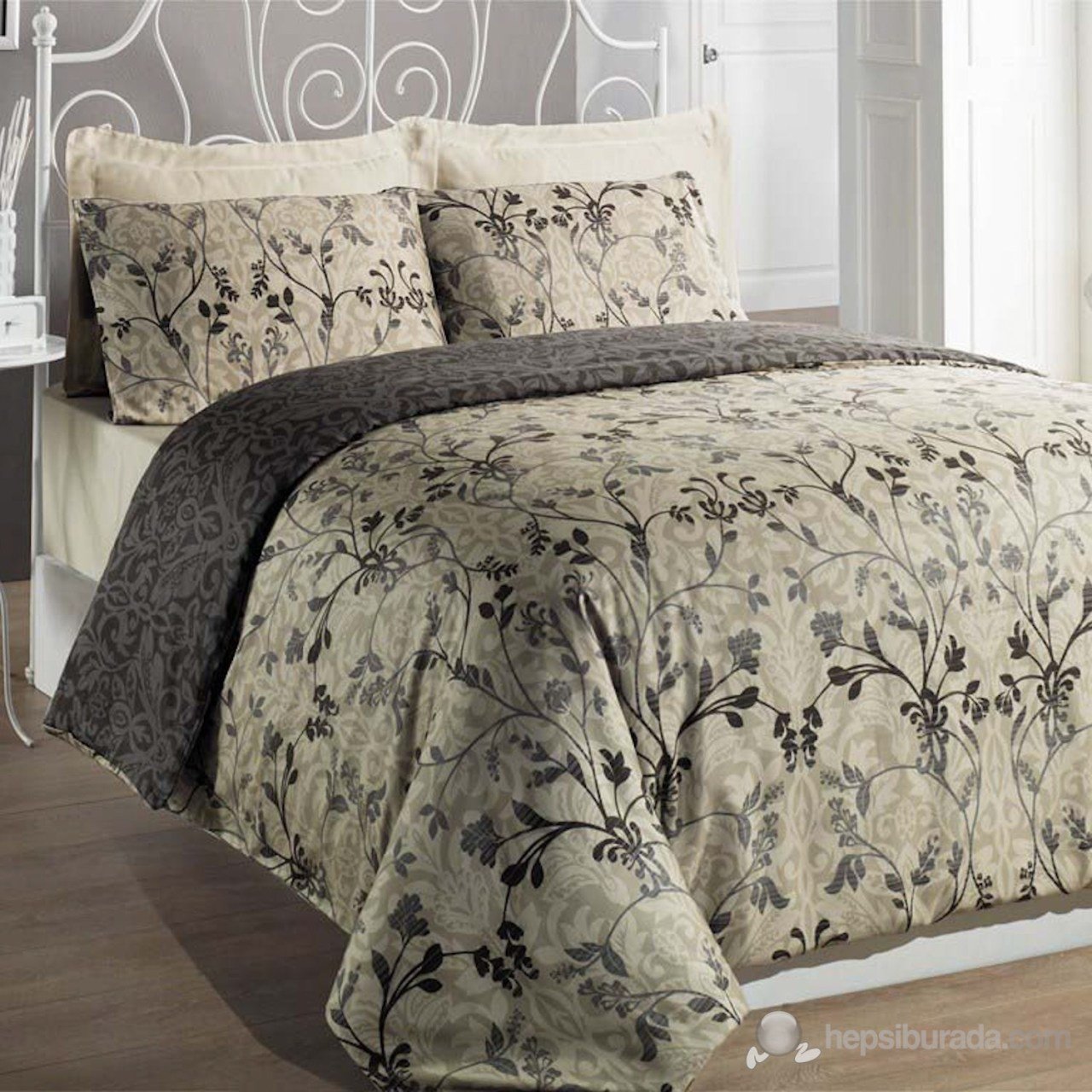 Cotton Box Çift Kişilik Saten Nevresim Takımı - Hürrem Bej