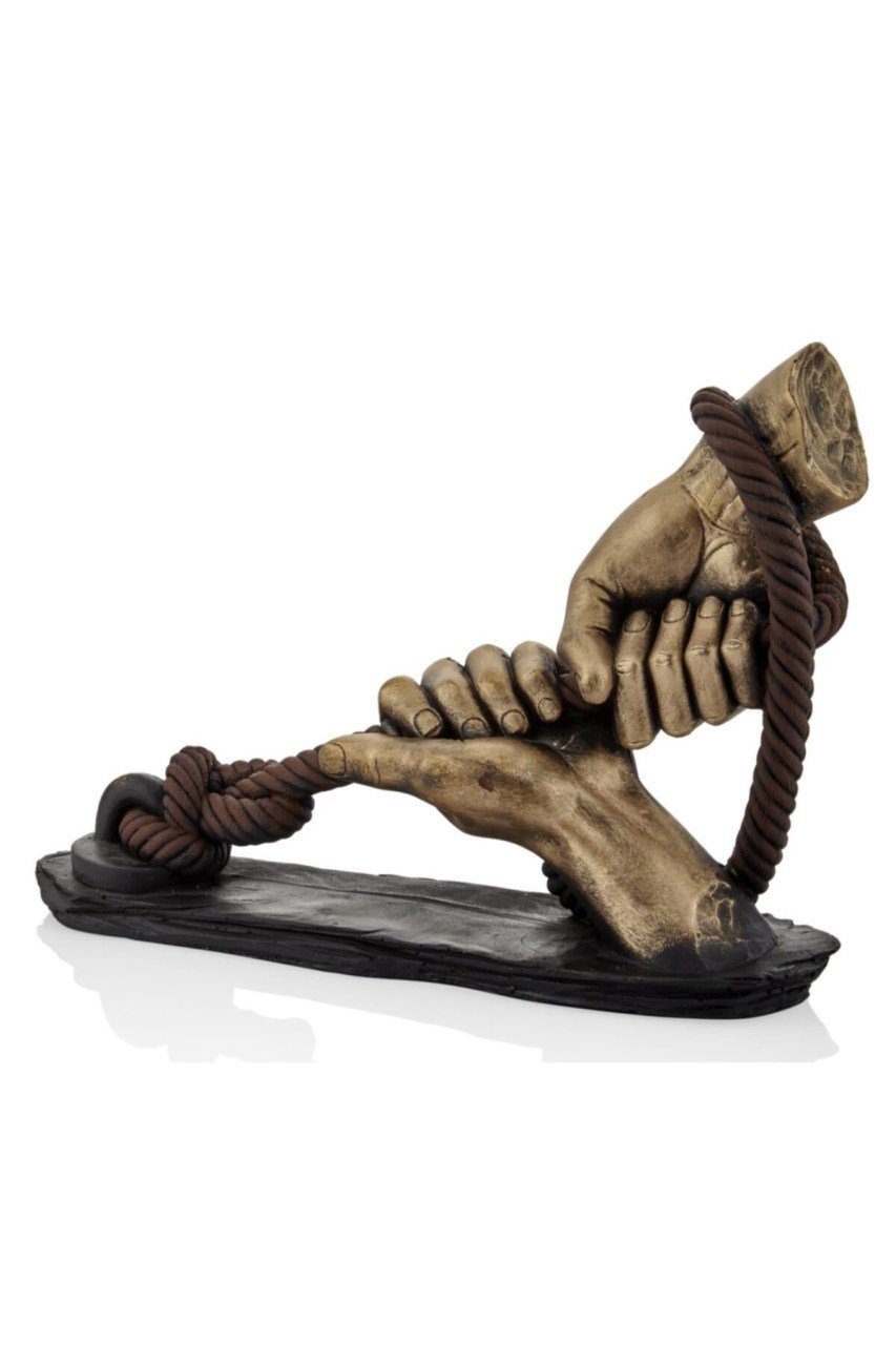 Human Halat Tutan El Figürlü Biblo Bronz 10*35*26