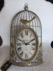 SETABIANCA Tıme Metal Duvar Saati Gold Kafesli 45*24 Cm