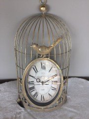 SETABIANCA Tıme Metal Duvar Saati Gold Kafesli 45*24 Cm