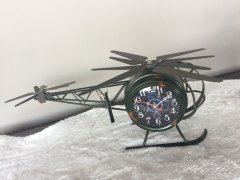 YEŞİL HELİKOPTER ÇİFT TARAFLI DEKORATİF MASA SAATİ