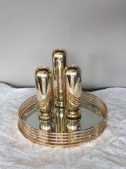 Gold Aralara Toplar Serpiştirme  Dizayn Tepsi