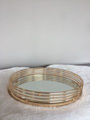 Gold Aralara Toplar Serpiştirme  Dizayn Tepsi
