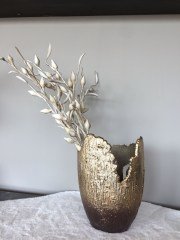 LAMEDORE Bronz Altın Parçalı Görünümlü Obje
