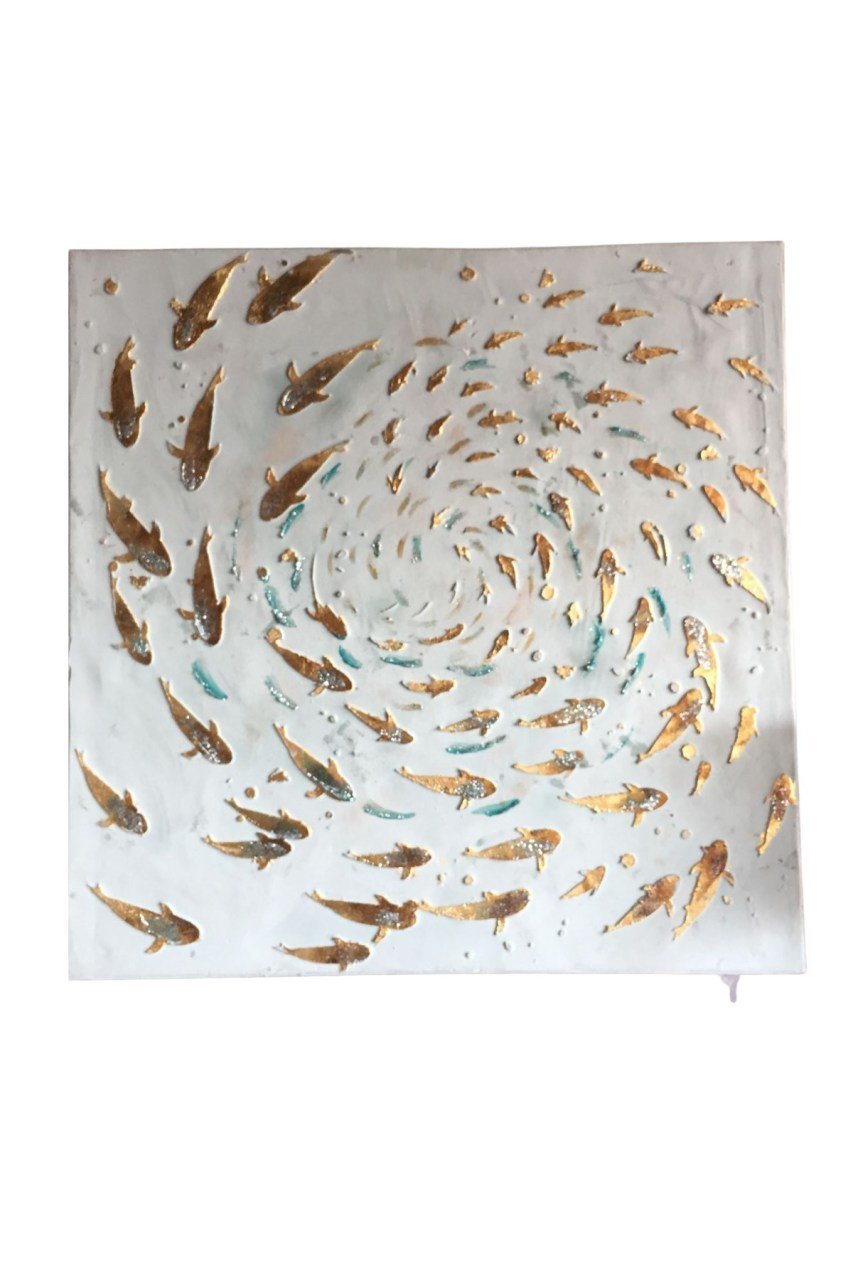 Balık y-boya 100 cm x 100 cm