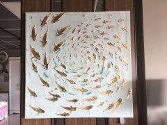 Balık y-boya 100 cm x 100 cm