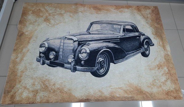 Araba Desenli Kaymaz Halı 120*180