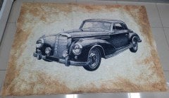 Araba Desenli Kaymaz Halı 120*180