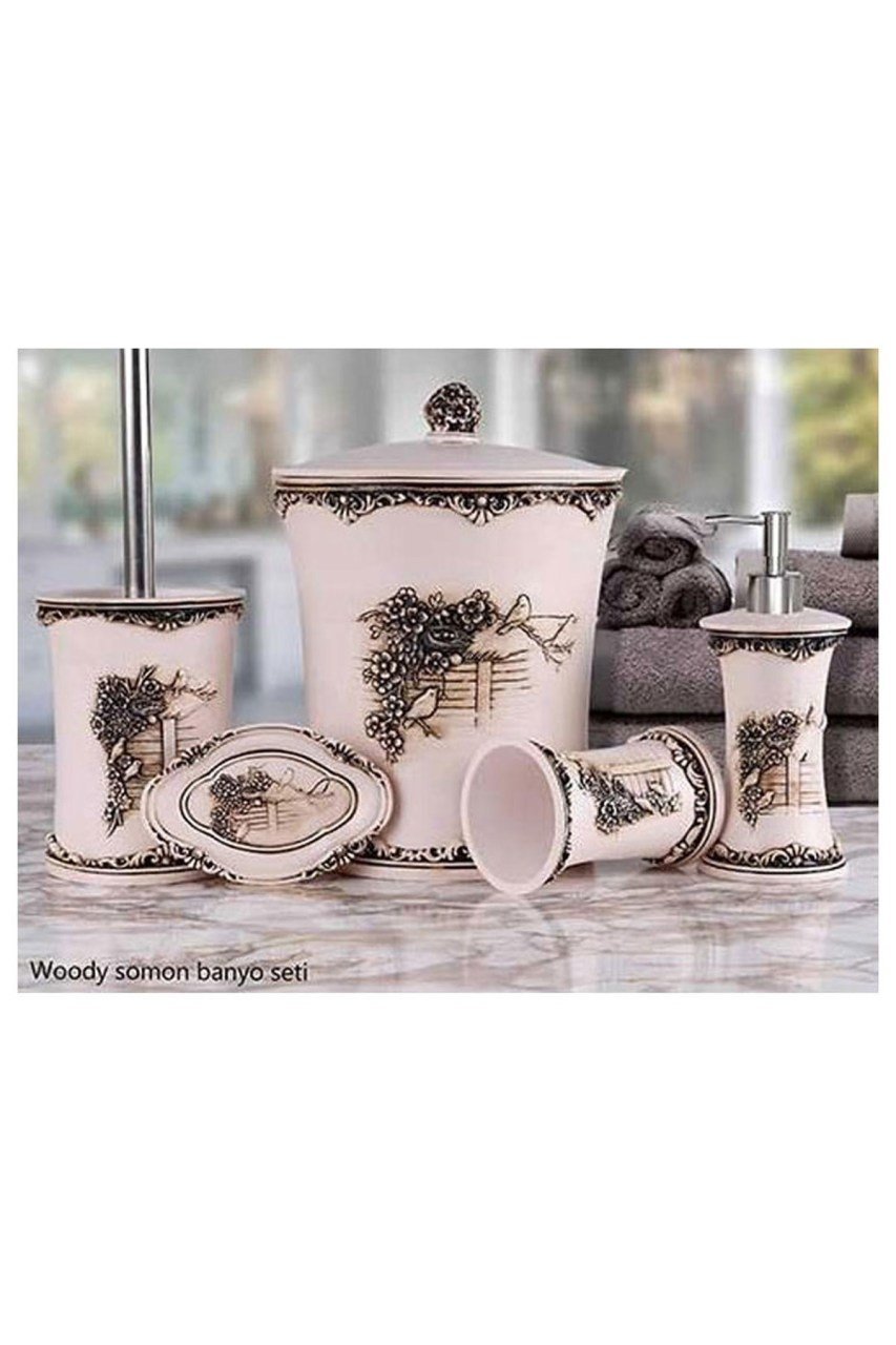 Home Woody Somon 5 Parça Polyester Banyo Seti